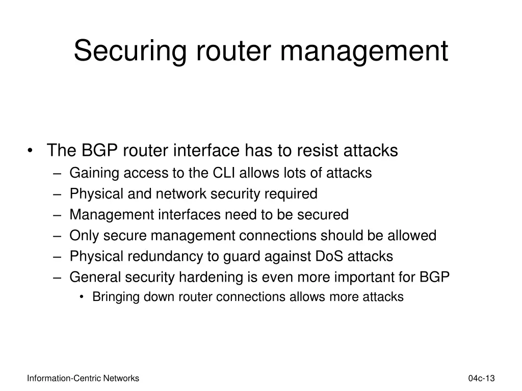 securing router management