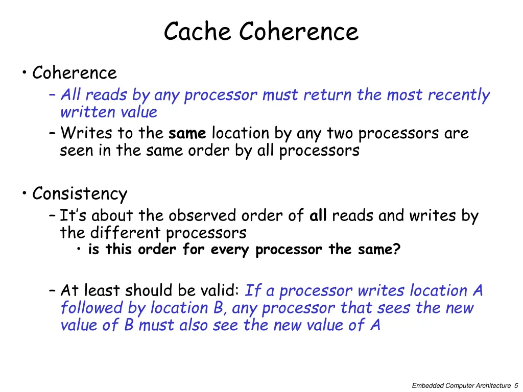 cache coherence