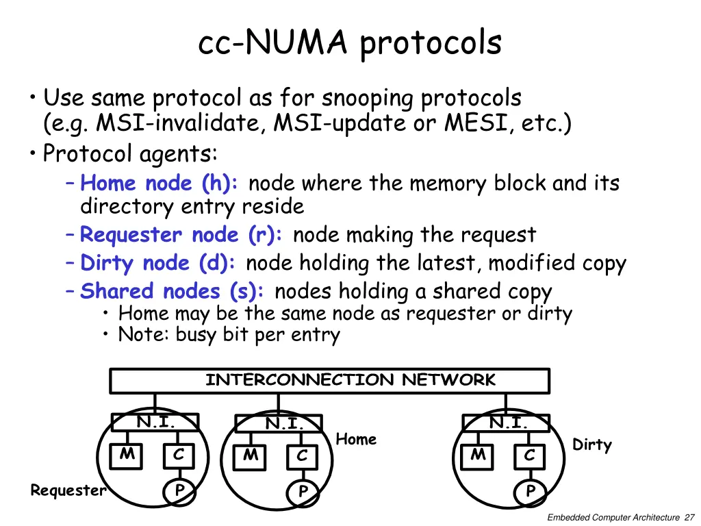 cc numa protocols