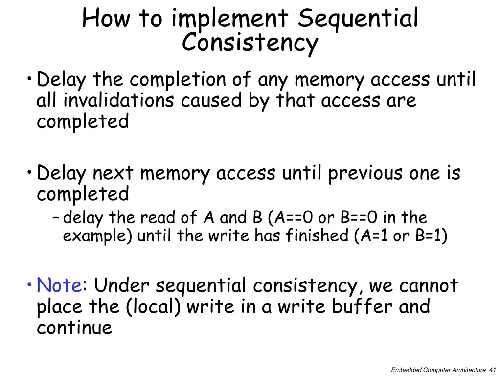 how to implement sequential consistency delay