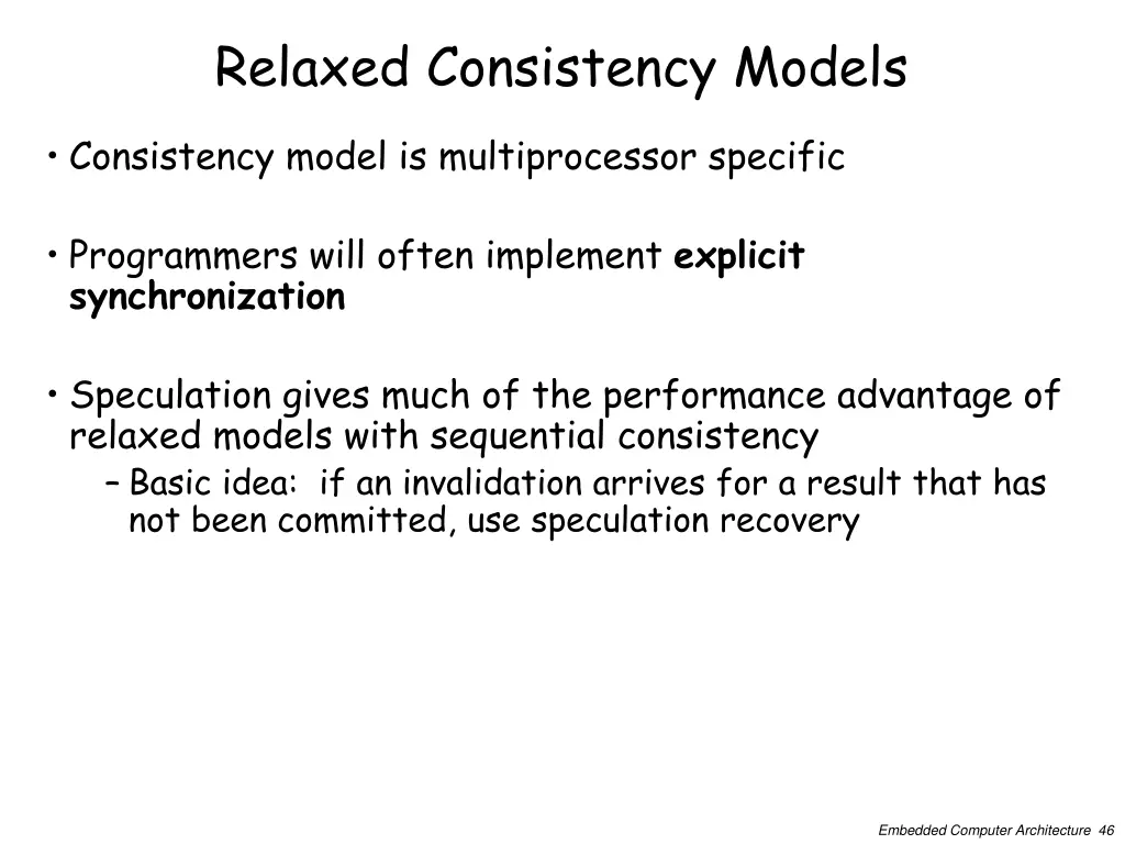 relaxed consistency models