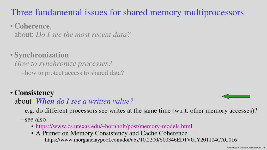 three fundamental issues for shared memory 2