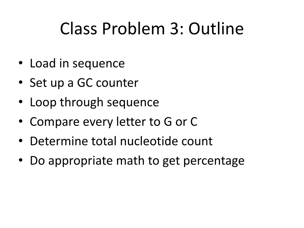 class problem 3 outline