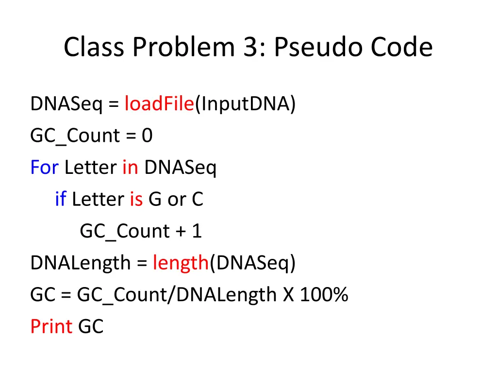 class problem 3 pseudo code