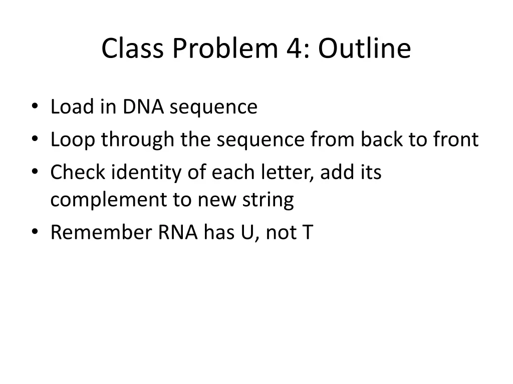 class problem 4 outline