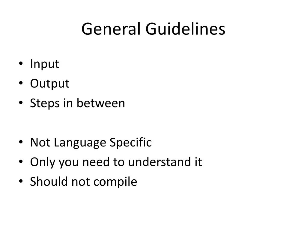 general guidelines