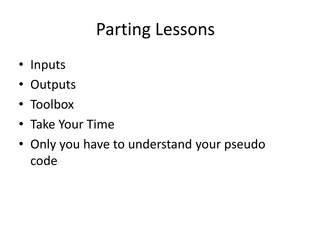 parting lessons