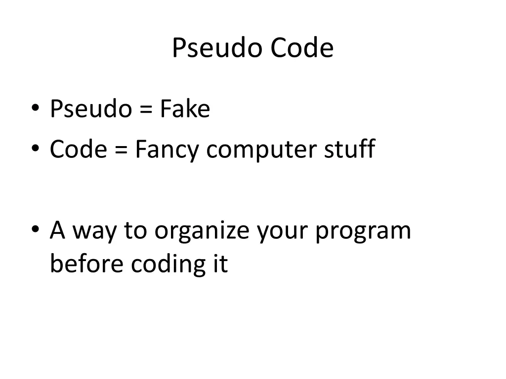 pseudo code