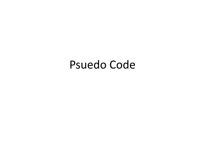 psuedo code