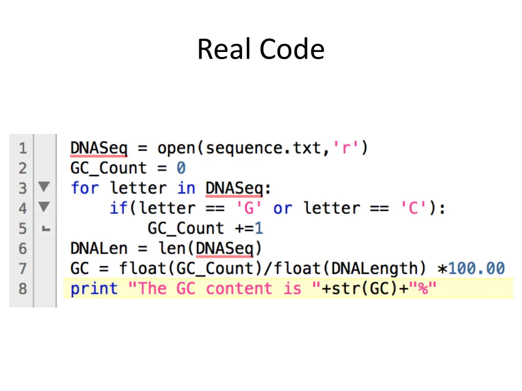 real code