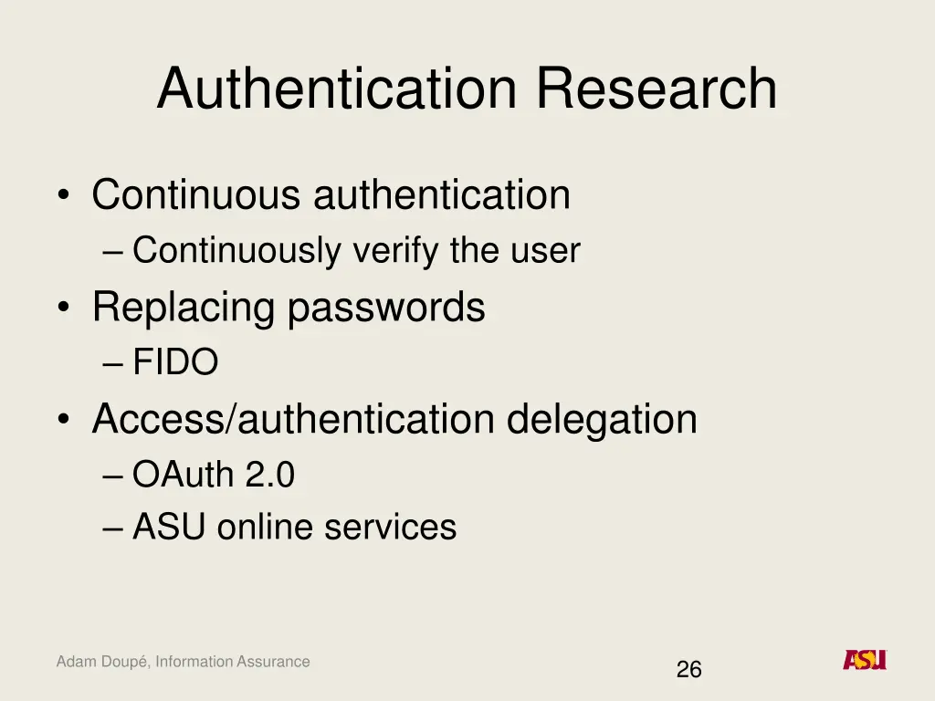 authentication research