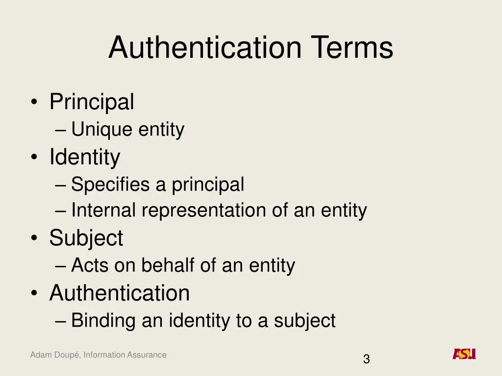 authentication terms