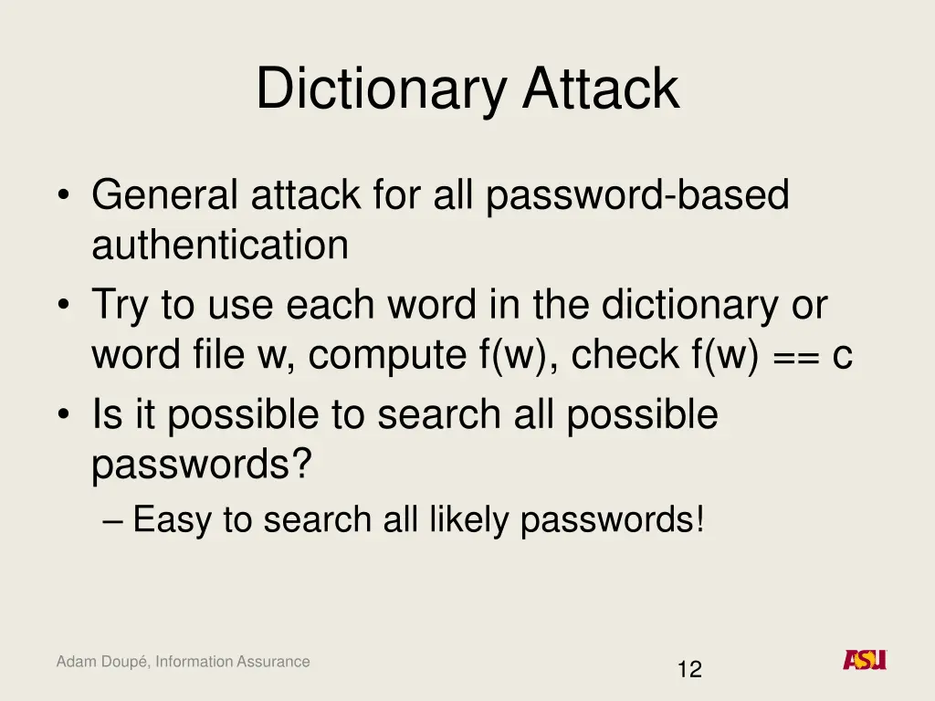 dictionary attack