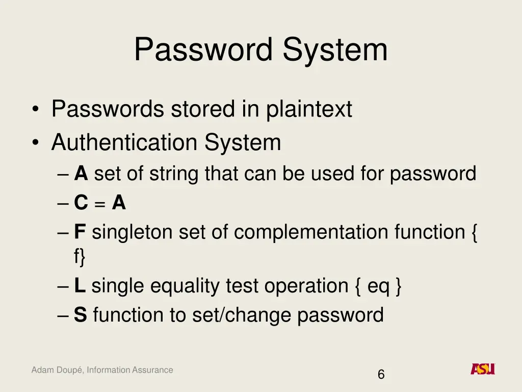 password system