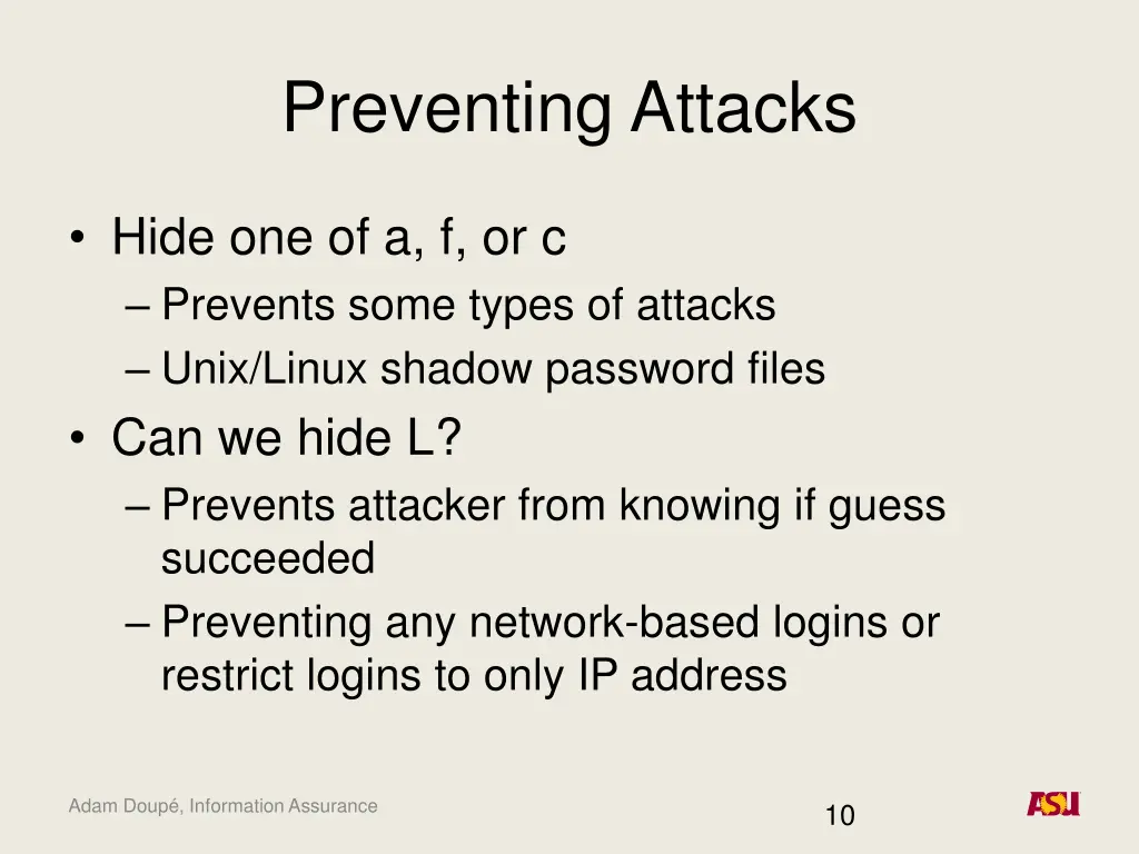 preventing attacks