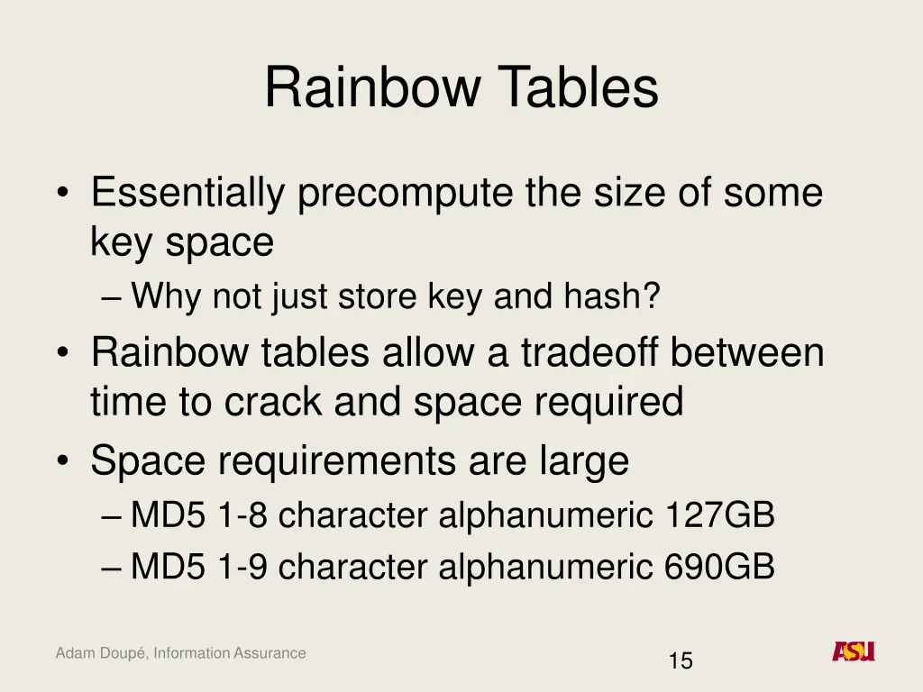 rainbow tables