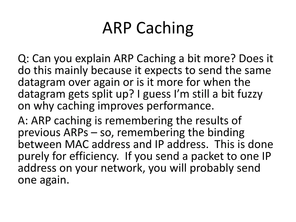 arp caching