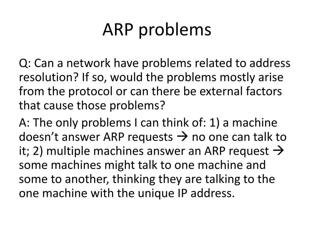 arp problems