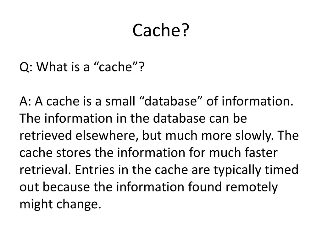 cache