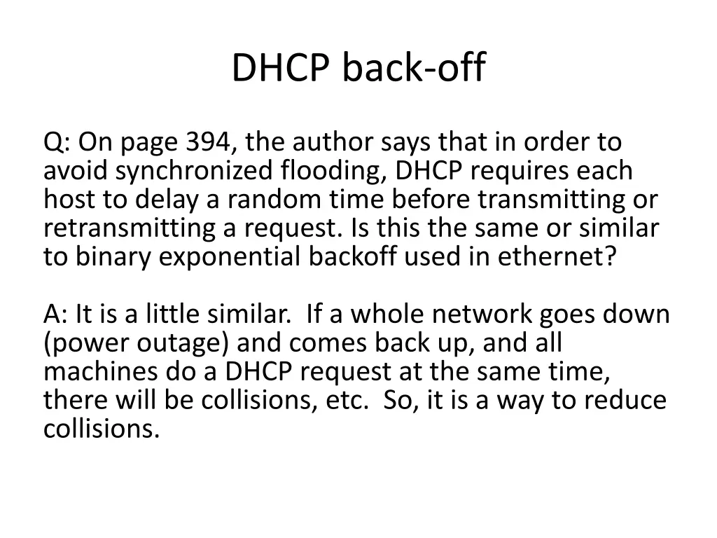 dhcp back off