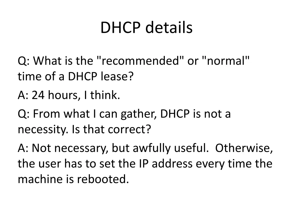 dhcp details