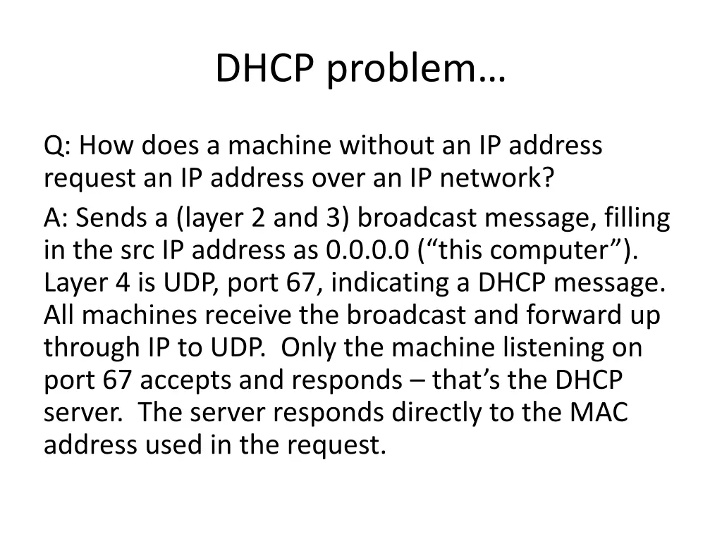 dhcp problem