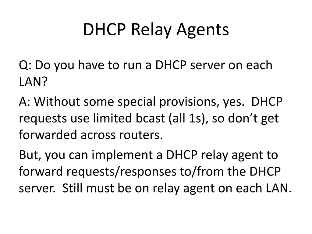 dhcp relay agents