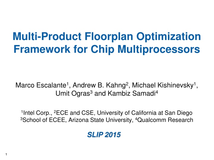 multi product floorplan optimization framework