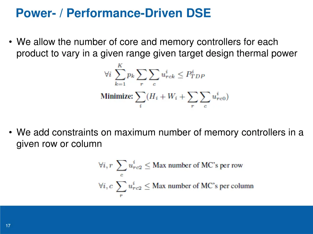 power performance driven dse