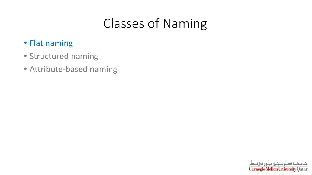 classes of naming