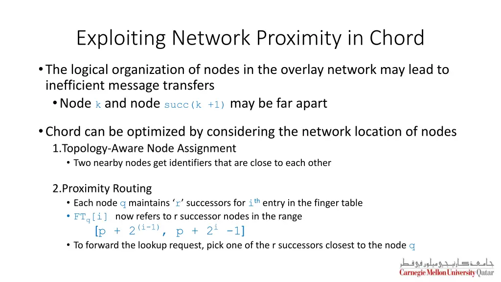 exploiting network proximity in chord