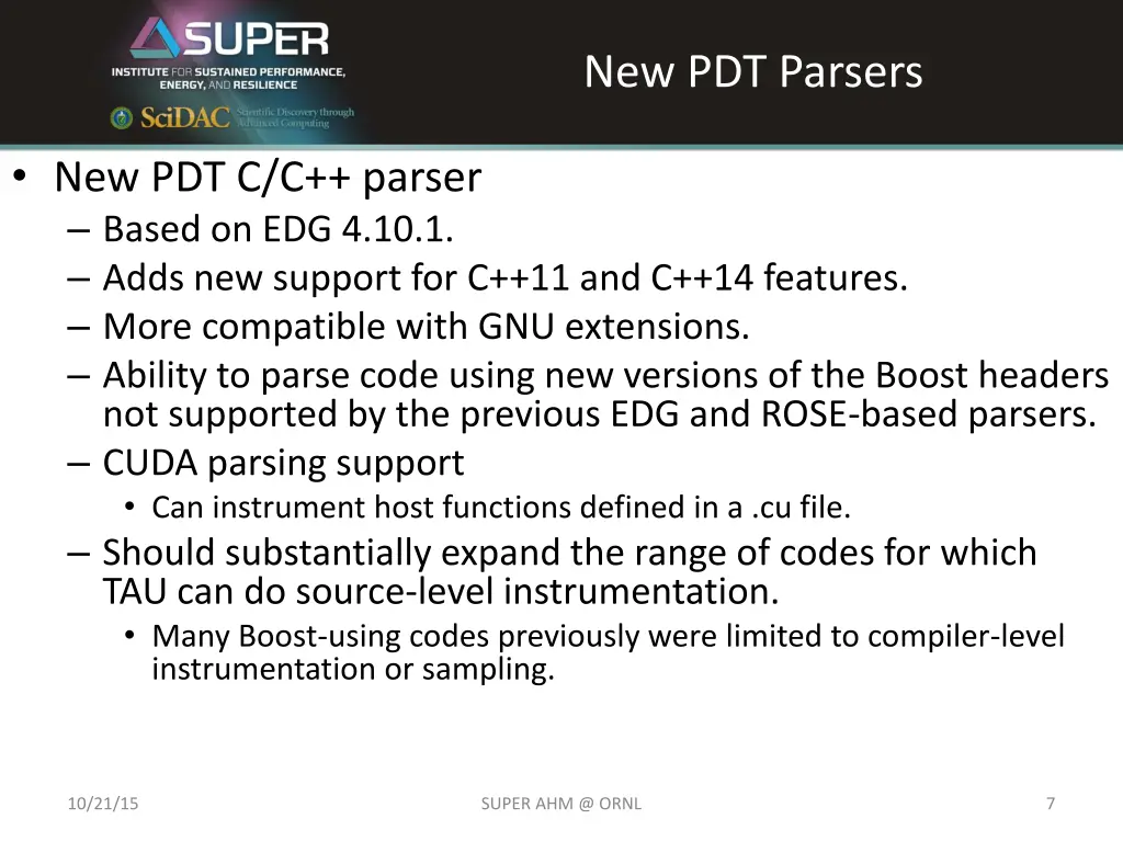 new pdt parsers