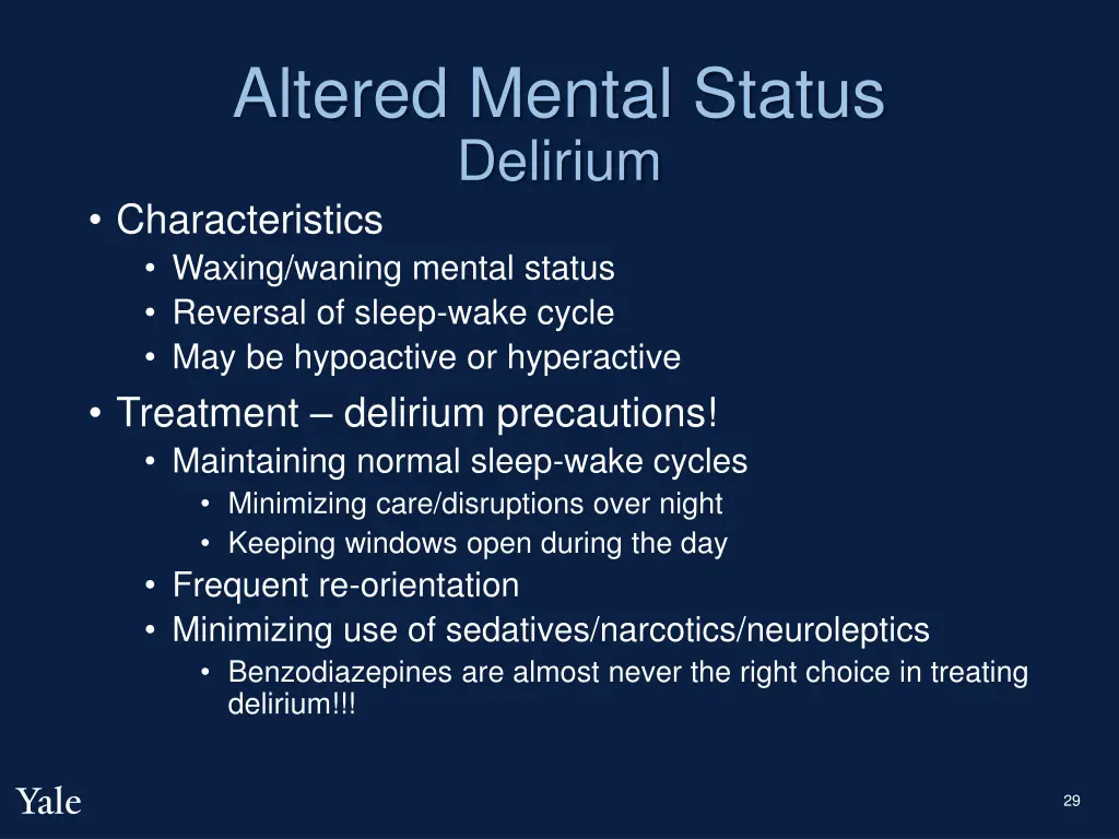 altered mental status delirium characteristics