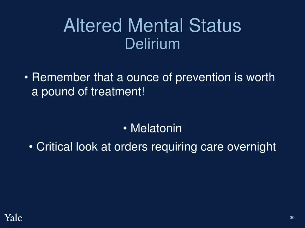 altered mental status delirium