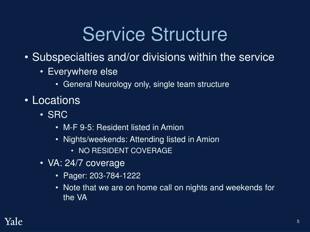 service structure subspecialties and or divisions 1