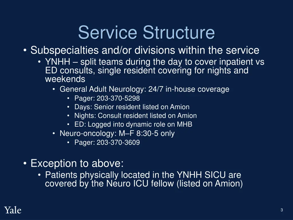 service structure subspecialties and or divisions