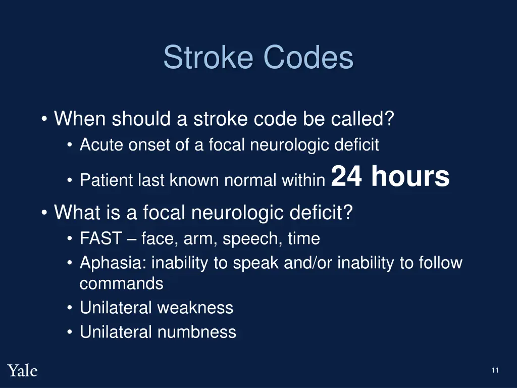 stroke codes