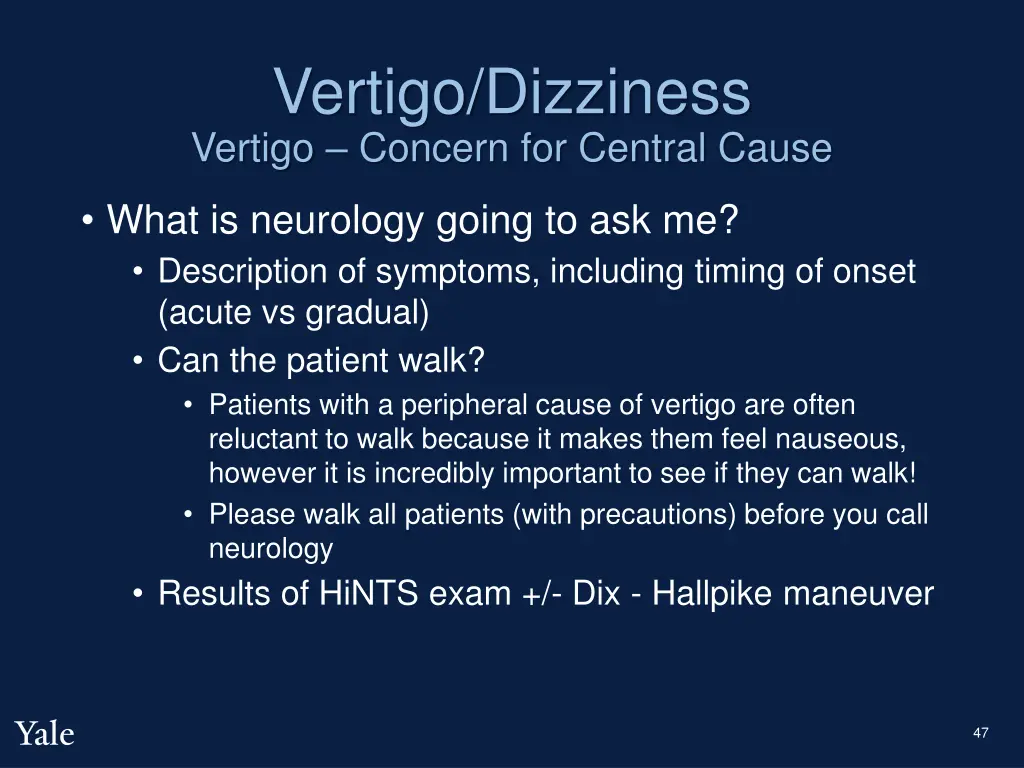 vertigo dizziness vertigo concern for central