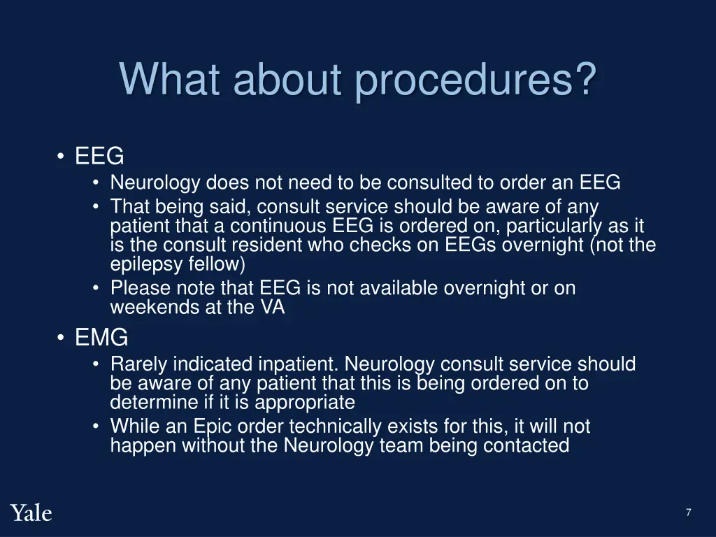 what about procedures