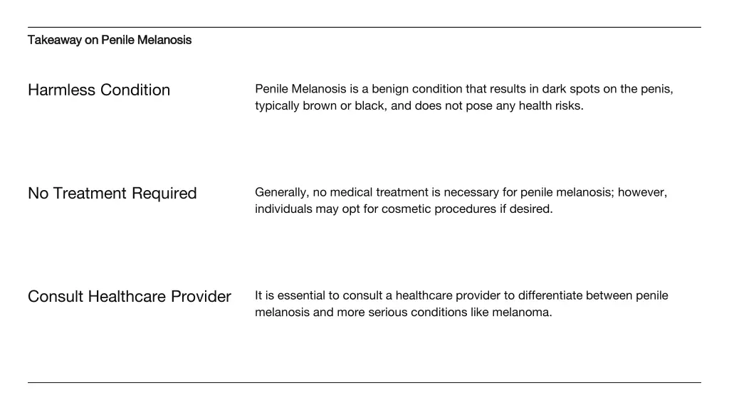 takeaway on penile melanosis takeaway on penile