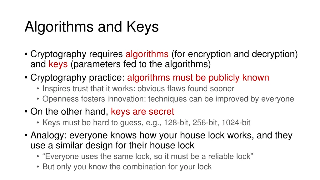 algorithms and keys