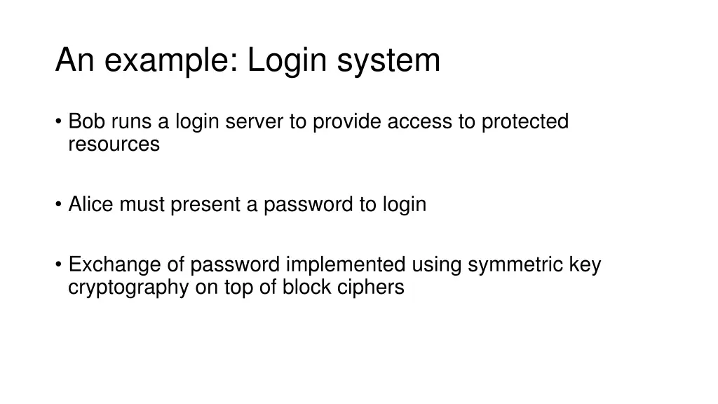 an example login system