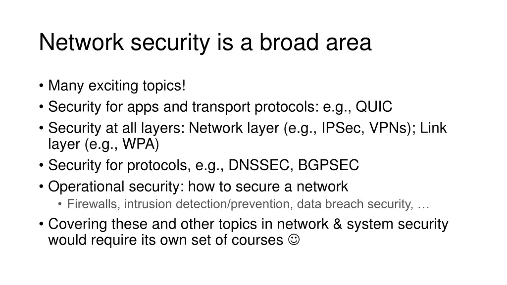 network security is a broad area