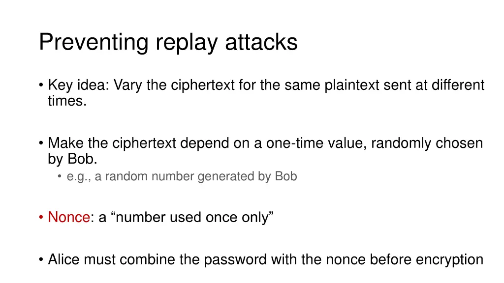 preventing replay attacks