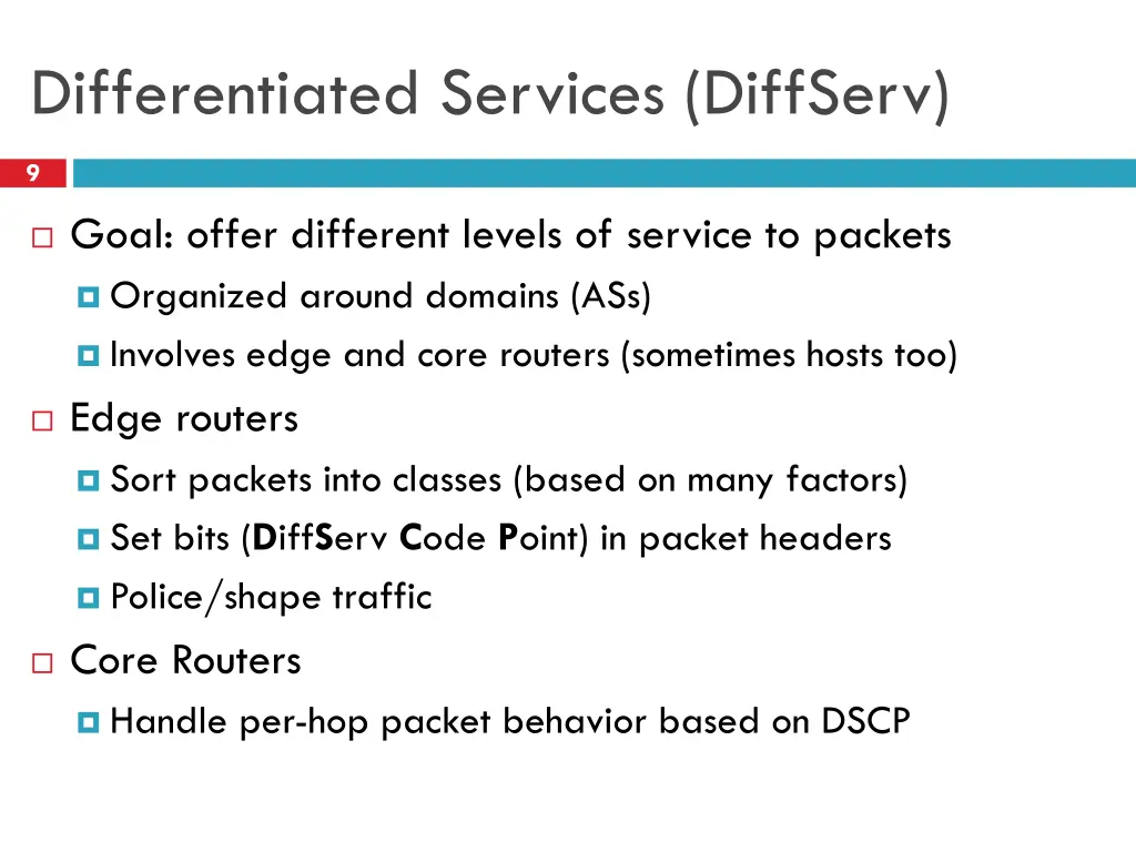 differentiated services diffserv