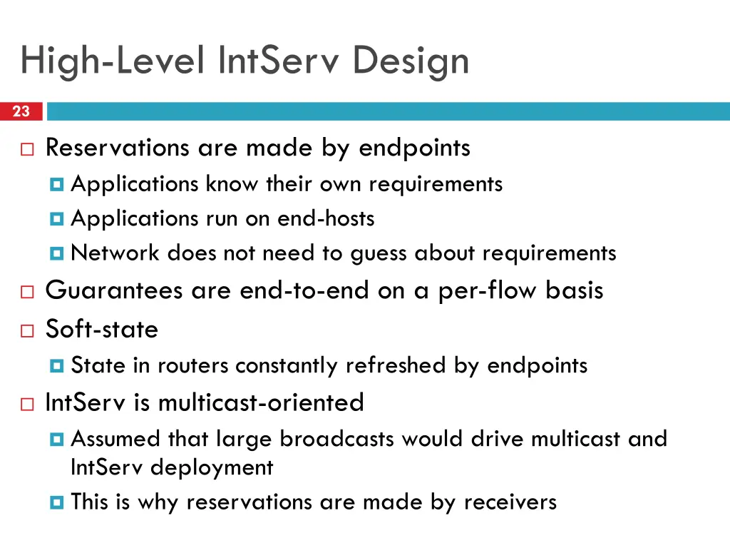 high level intserv design