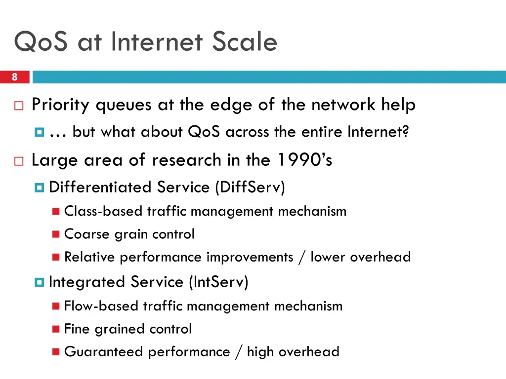 qos at internet scale