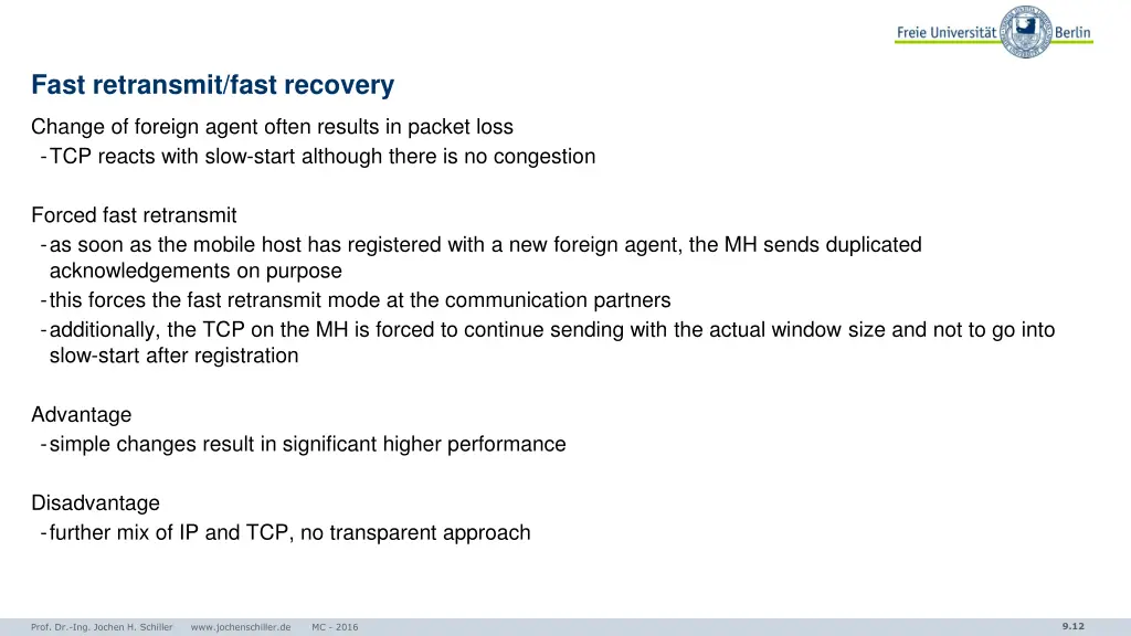 fast retransmit fast recovery