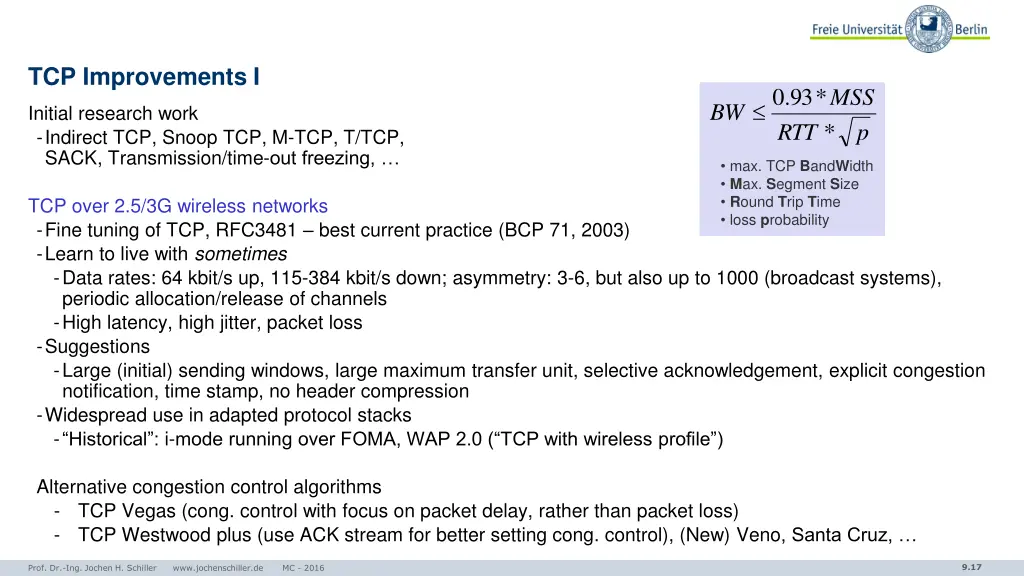 tcp improvements i