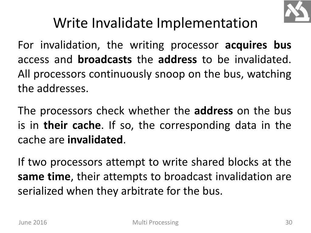 write invalidate implementation